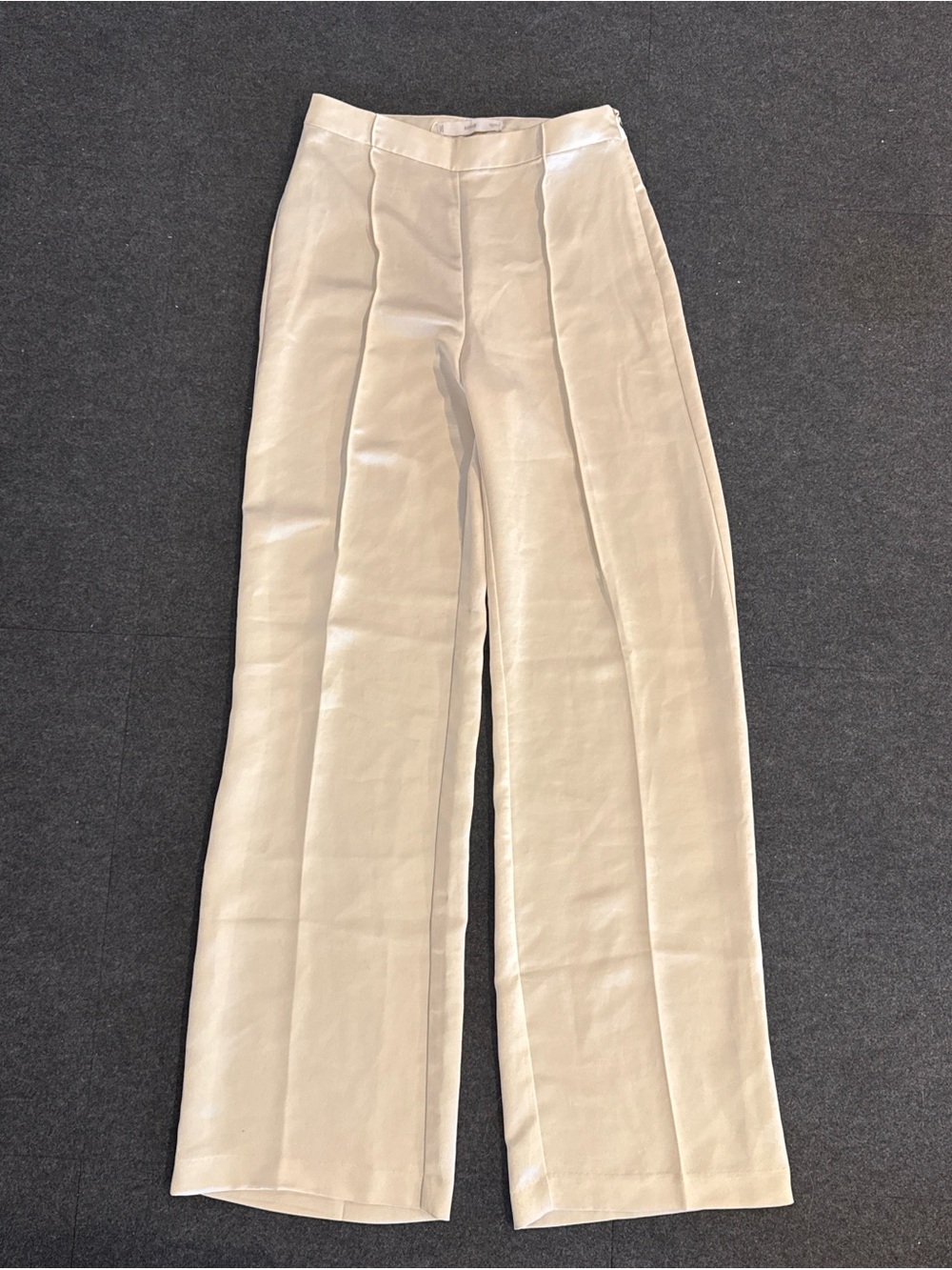 Mango Exclusive Collection Cream High-Waist Wide-Leg Trousers